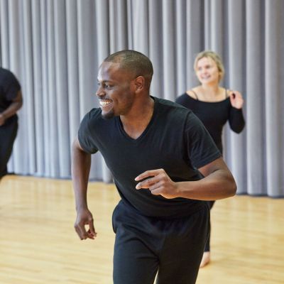 Actors dancing in a movement class